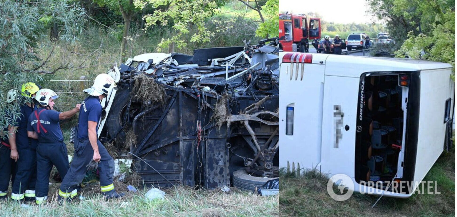 В Угорщині перекинувся пасажирський автобус: 8 загиблих і десятки потерпілих. Фото