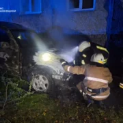 У Франківську горів легковий автомобіль. ФОТО