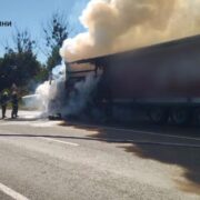 В Рогатинській громаді горіла вантажівка