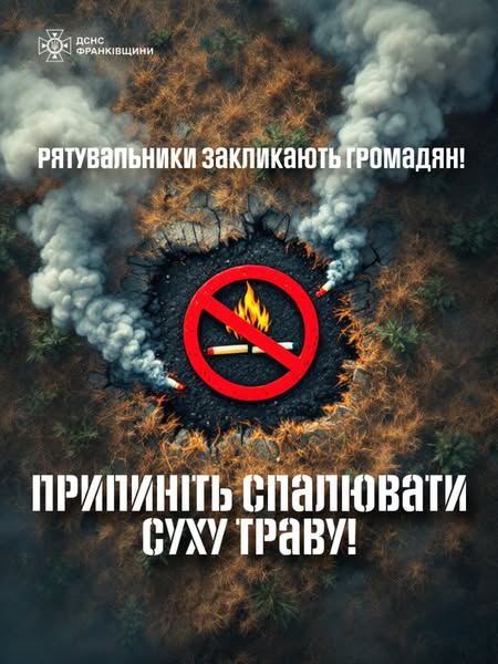 57 пожеж за добу: суха трава продовжує горіти на Прикарпатті